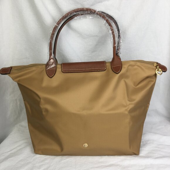 NWT Longchamp Le Pliage Original Large Shoulder Nylon Bag Tote IN Camel - Picture 4 of 10